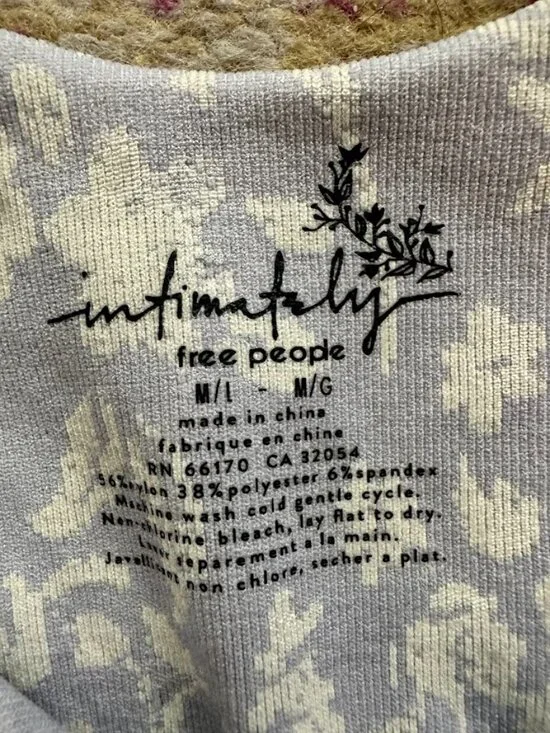 Intimately Free People Clean Lines Lavender Floral Boho Thong Bodysuit - Medium - Picture 9 of 9